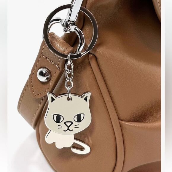 Silver Cat Keychain • Rotating Body Charm • Kawaii Cute Accessory - New - Picture 6 of 9